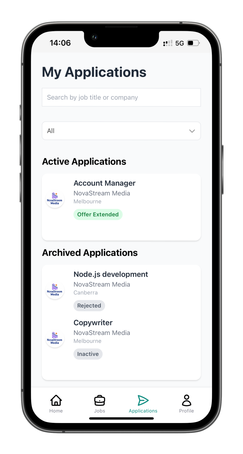 Student View: My Applications